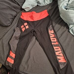 DC Comics Black and Red Athletic Leggings